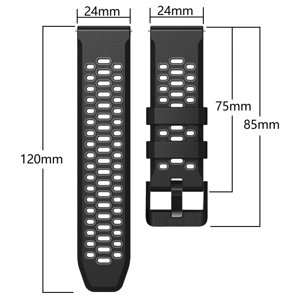 24mm Silicone Sport Watch Band Strap For TicWatch Pro 5 Wristband Replacement For TicWatch Pro 5 Smart Watchband Bracelet Correa