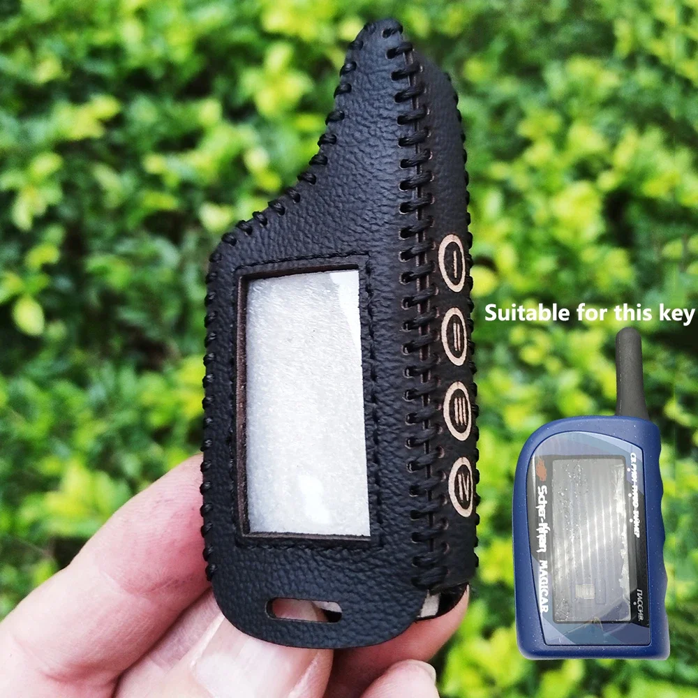 Кожаный чехол для ключей с ЖК-пультом дистанционного управления M 4, для Sher khan magicar 4, автомобильный ЖК-дисплей M4, брелок для ключей Sher-khan Magicar 4, чехол для ключей