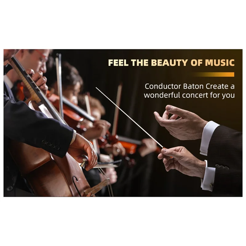 

YHOLI-2 Piece Orchestra Conductor Wooden Handle 38X5x5cm As Shown Wood Music Conductor