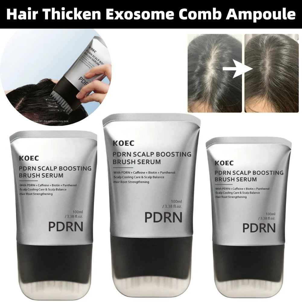koecブランド-スカルプブースティングブラシセラム-100ml、3個入り-ヘア増毛エクソソームコームアンプル、発毛促進、毛包への栄養補給用