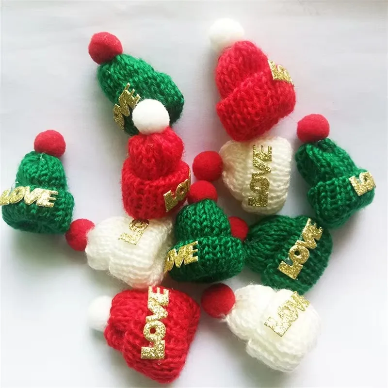 5pcs/set Mini Knitted Christmas Hat Multiple Styles To Choose From Suitable For Mini Toy Dolls Wear DIY Decorative Christmas Hat