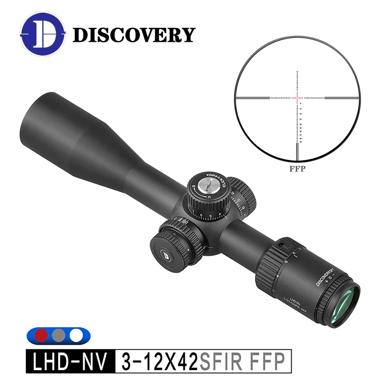 New Discovery Riflescope LHD 3-12X42SFIR FFP Illuminated Shockproof Side Focus Scope HD Bright Glass Optic Sight