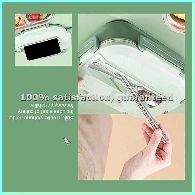 Insulated Lunch Box for Kids 3-Compartment Leakproof Toddler Lunch Box Kitchen Dining Supplies for Sports Summer Picnic-AD23