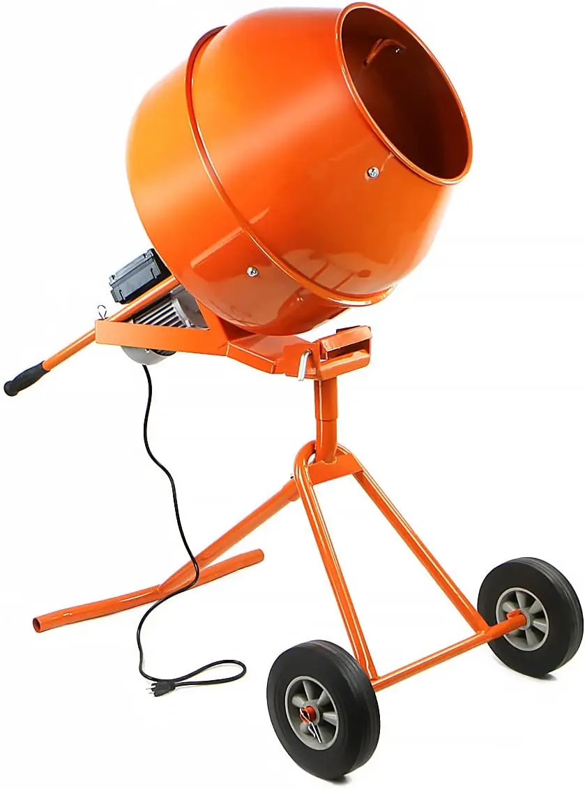 5.0 Cu. Ft. Cement Mixer 1/2hp Portable Electric Concrete Mortar Barrow Machine Cement Mixing Machine Mortar Stucco