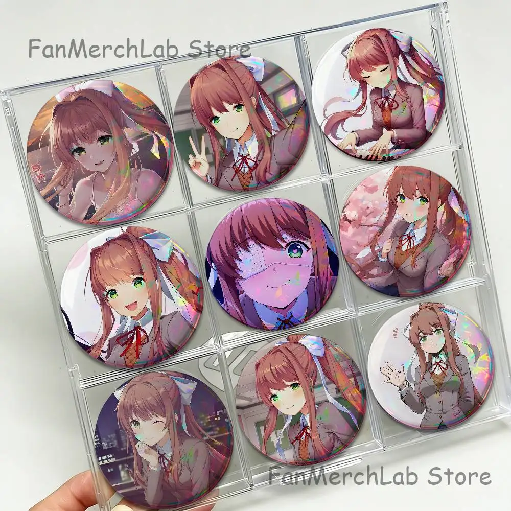 

Cartoon Character M-Monika Badges Button Round Creative Pin Brooch Badge Bag Decor Fans Collect Friends Gifts