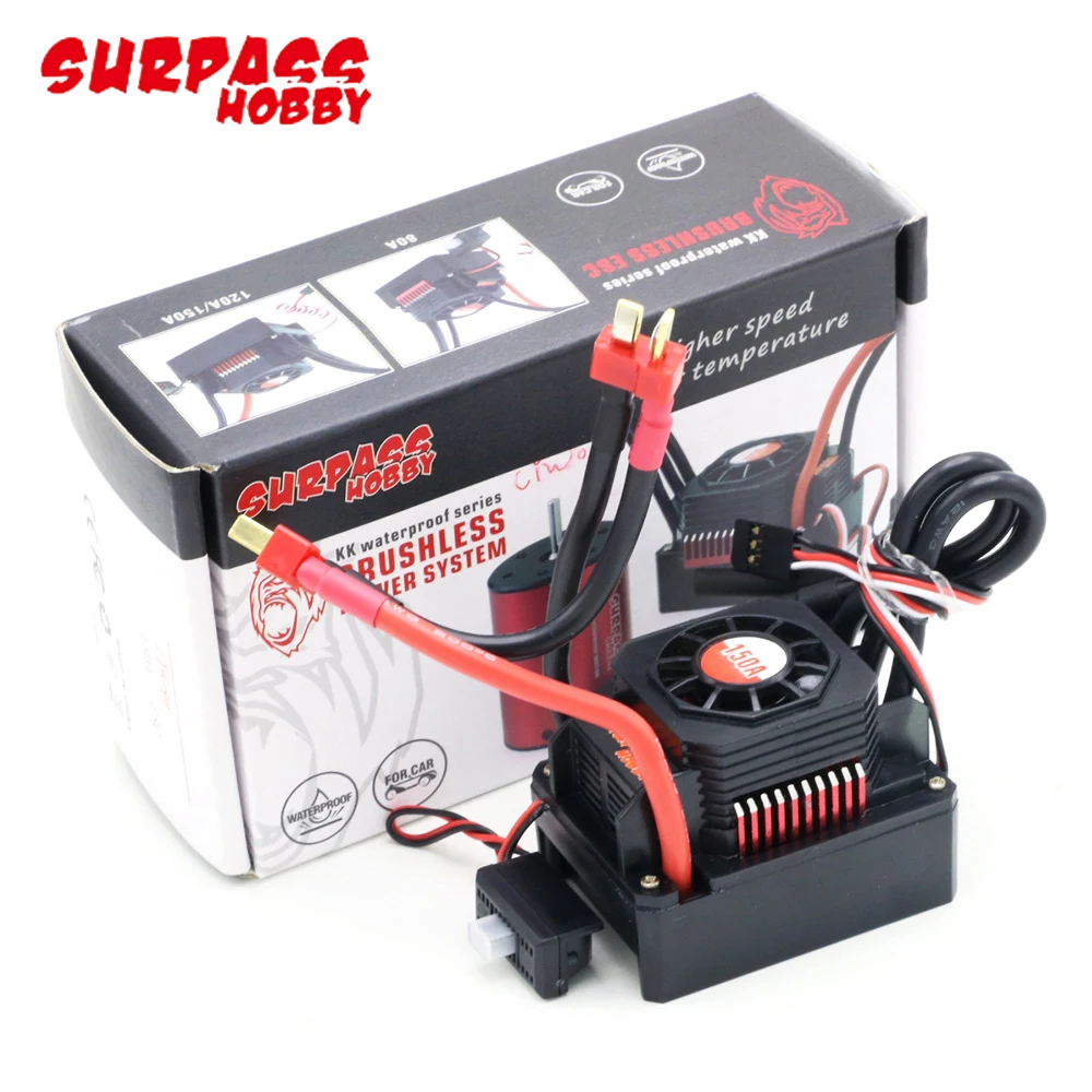 Surpass Hobby Waterproof 25A 35A 45A 60A 80A 120A 150A ESC Brushless Senseless ESC T/XT60 Plug For 1/8 1/10 1/12 1/20 RC Car Toy