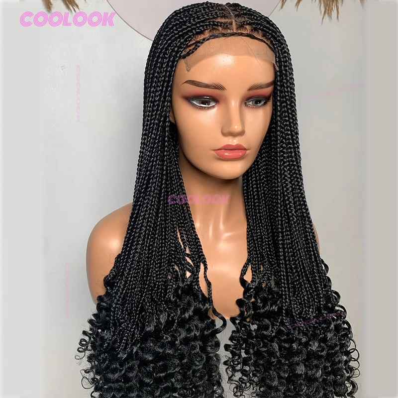 

24 "французские кудри, коса, парик, синтетические парики, коробка, плетеные парики для чернокожих женщин, полный парик шнурка, коса, африканские вьющиеся парики