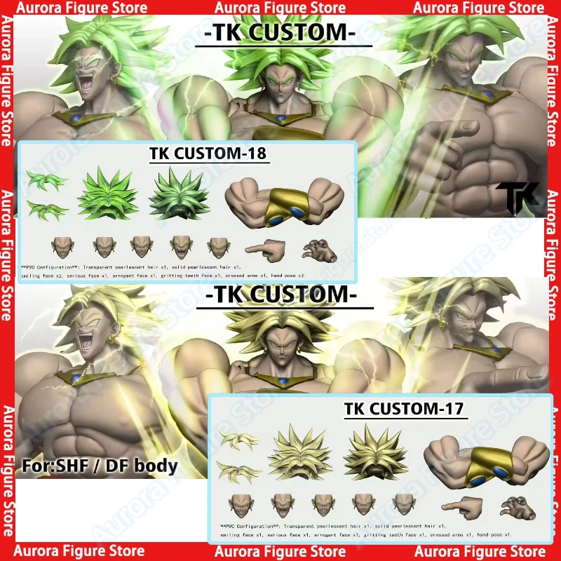 

In Stock TK CUSTOM TK17 TK18 Dragon Ball SHF Broly Ultra Instinct Son Goku Heads Accessories Headsculpt Anime Action Figure PVC