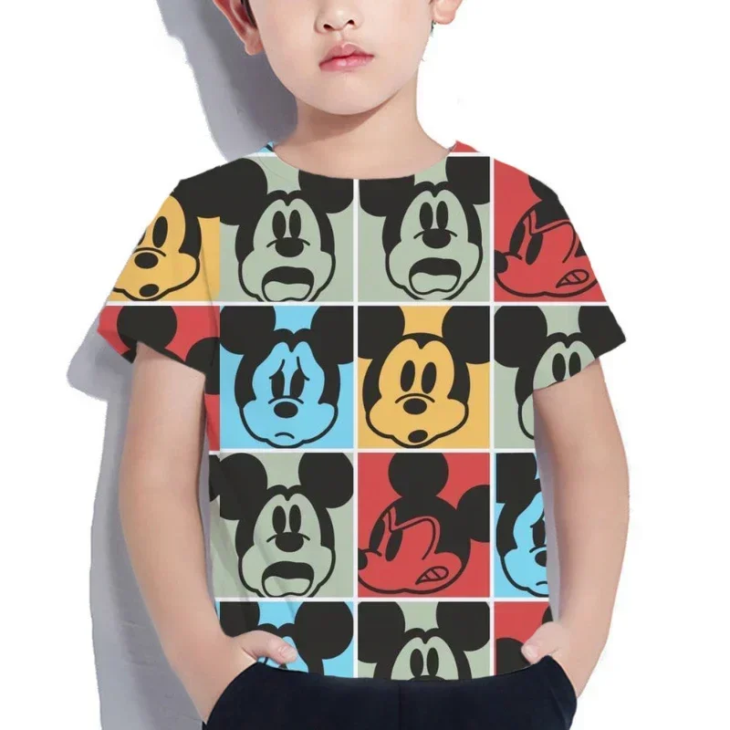 Summer Disney Mickey Halloween 3D Printed Children's Cartoon T-shirt Boys Girls Short Sleeve Street Casual Children's Clothing