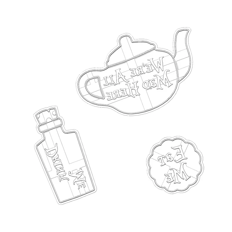 1PCS Eat Me Cookie Cutter Baking Accessory Alice In Wonderland Theme Cookie Mold Cartoon Pet Cat Dog Biscuit Cutter