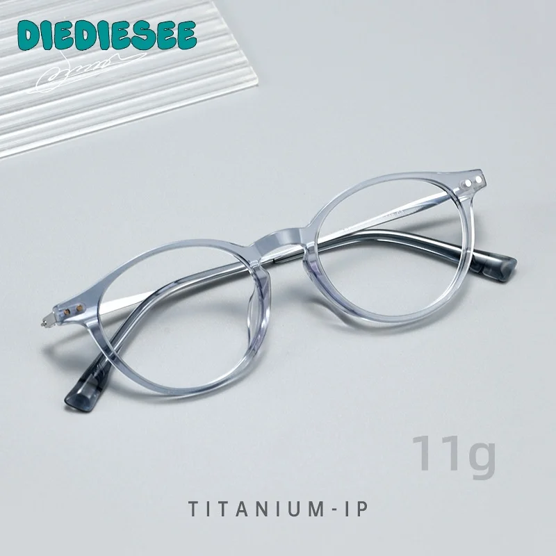

DIEDIESEE New Women's Retro Round Frame High Quality Fashion Anti Blue Light Men's Optical Prescription Glasses Frame GG503F