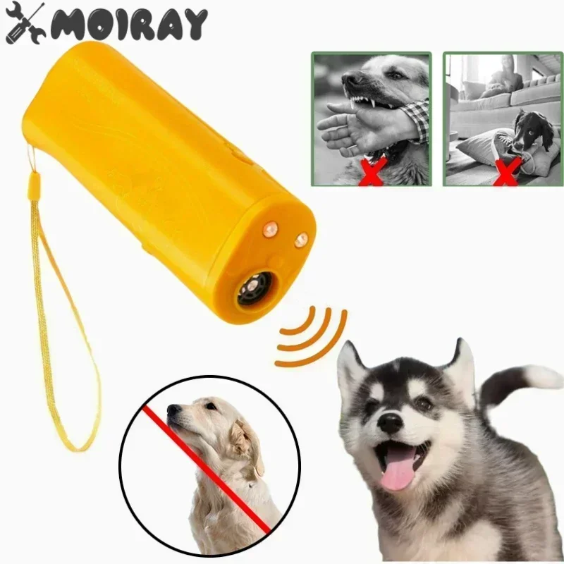 Pet Dog Repeller Anti Barking Stop Bark Trainingsapparaat Trainer LED Ultrasoon 3-in-1 Anti Barking Ultrasoon Zonder batterij