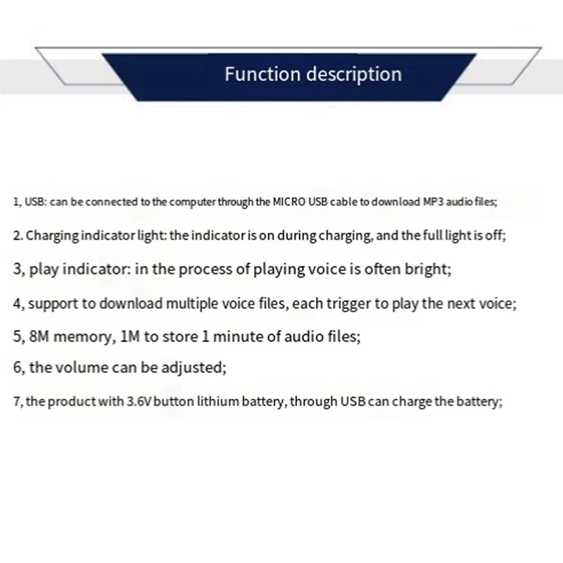 B74A 2X módulo de sonido grabable Control de botón Chip de sonido 8M MP3 WAV reproductor de voz de música tablero programable con altavoz