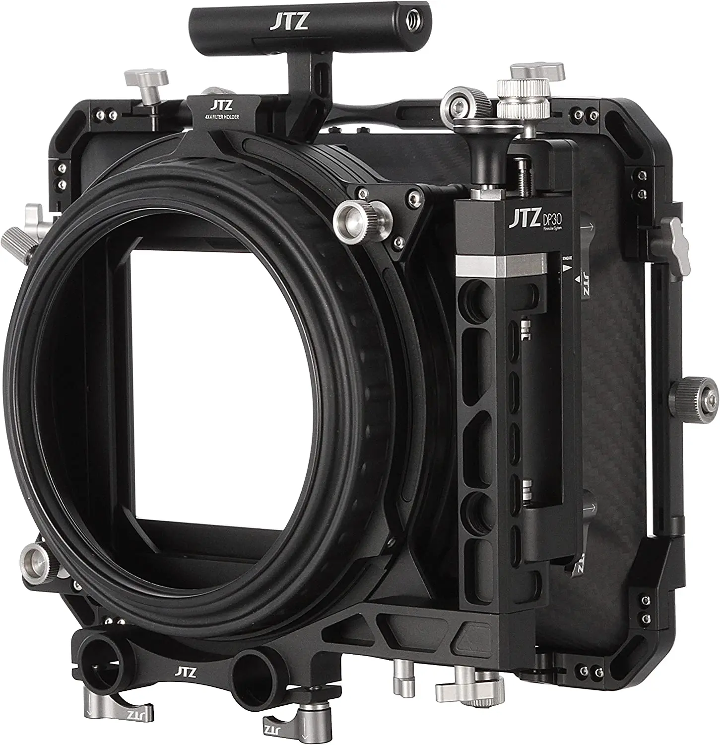 JTZ DP30 Matte Box Cine Lens Carbon Fiber 4x4 Swing-Away Matte Box with 15mm/19mm Rod Rail Rig for Sony FS5 FS7 ARRI RED Camera