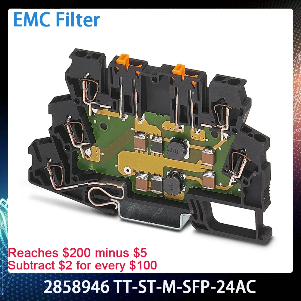 

TT-ST-M-SFP-24AC 2858946 для фильтра Phoenix EMC, устройство защиты от перенапряжения, двухуровневая клеммная колодка, модуль DIN-рейки