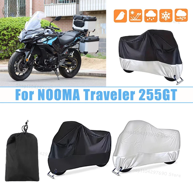 210D Oxford Motorcycle Cover Waterproof All Season UV Protection For NOOMA Traveler 255GT Anti-Tear Windproof Motorbike Cover