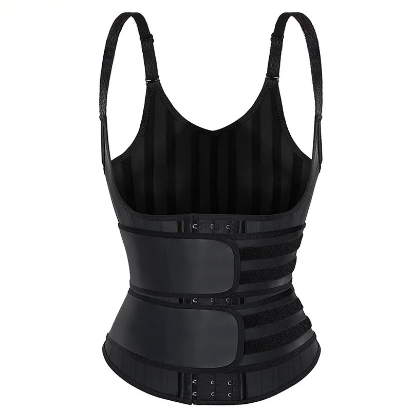 Latex Body Slimming Shapewear Vest Waist Trainer Sweat Sport Shaper Belly Sheath Modeling Straps Steel Boned Posture Shaper Belt