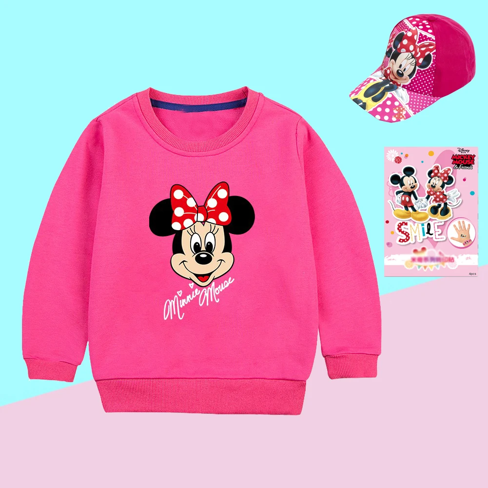 New Spring and Autumn Children's Clothing Pink Minnie Cartoon kids Sweatshirt boy Girl Long sleeved Pullover Sweatshirt Coat