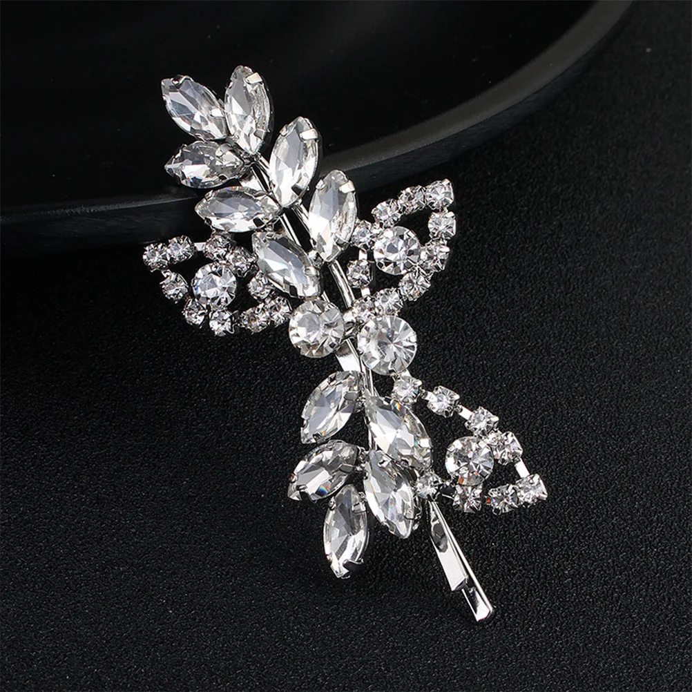 

2pcs Drill Floral Hair Clips Rhinestone Bridal Hairpin For Women Wedding Party Princess Hair Accessory