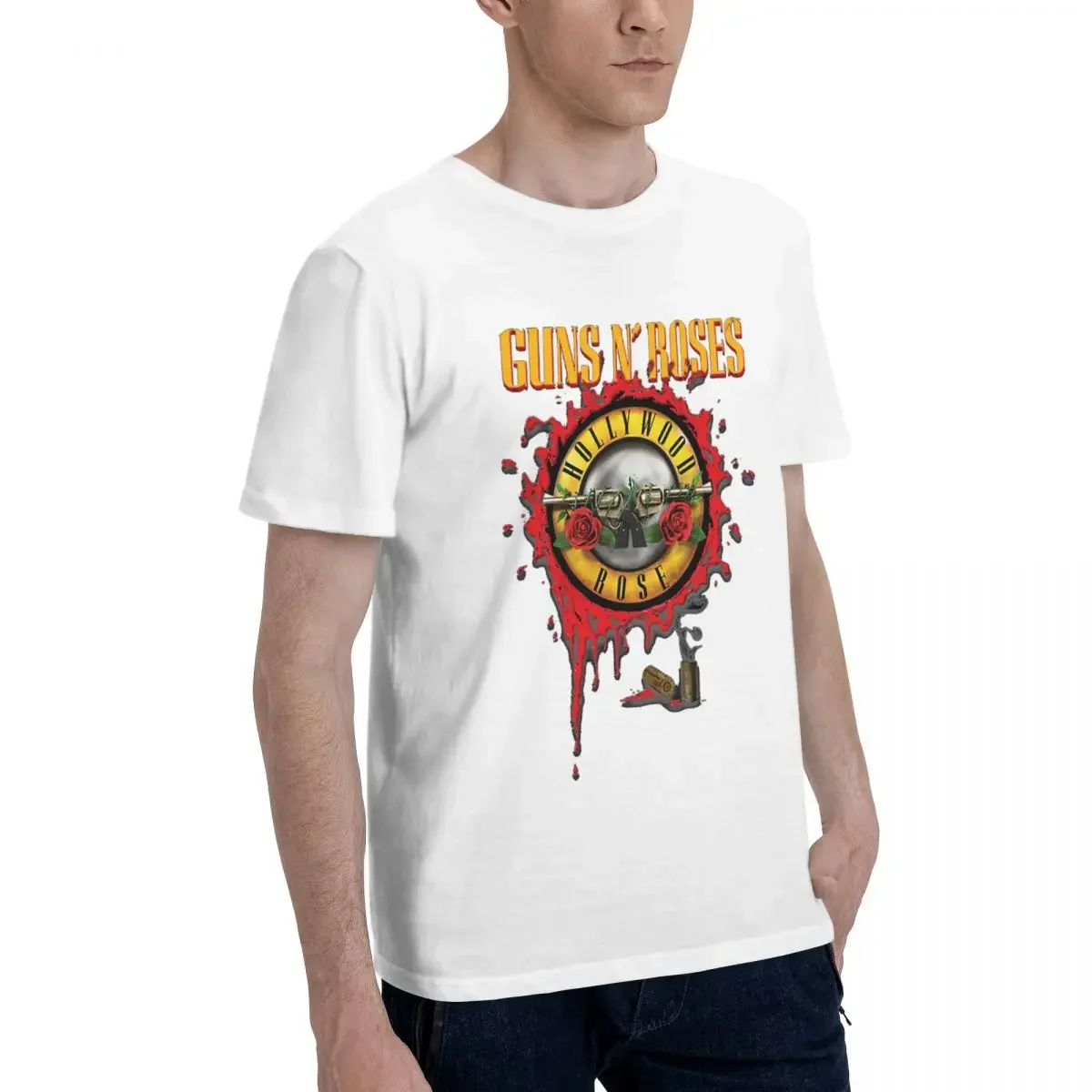 Camiseta de Guns N Roses Lightsaber Merch para hombre, camisa 100% de algodón de gran tamaño, cuello redondo, manga corta, S-6XL