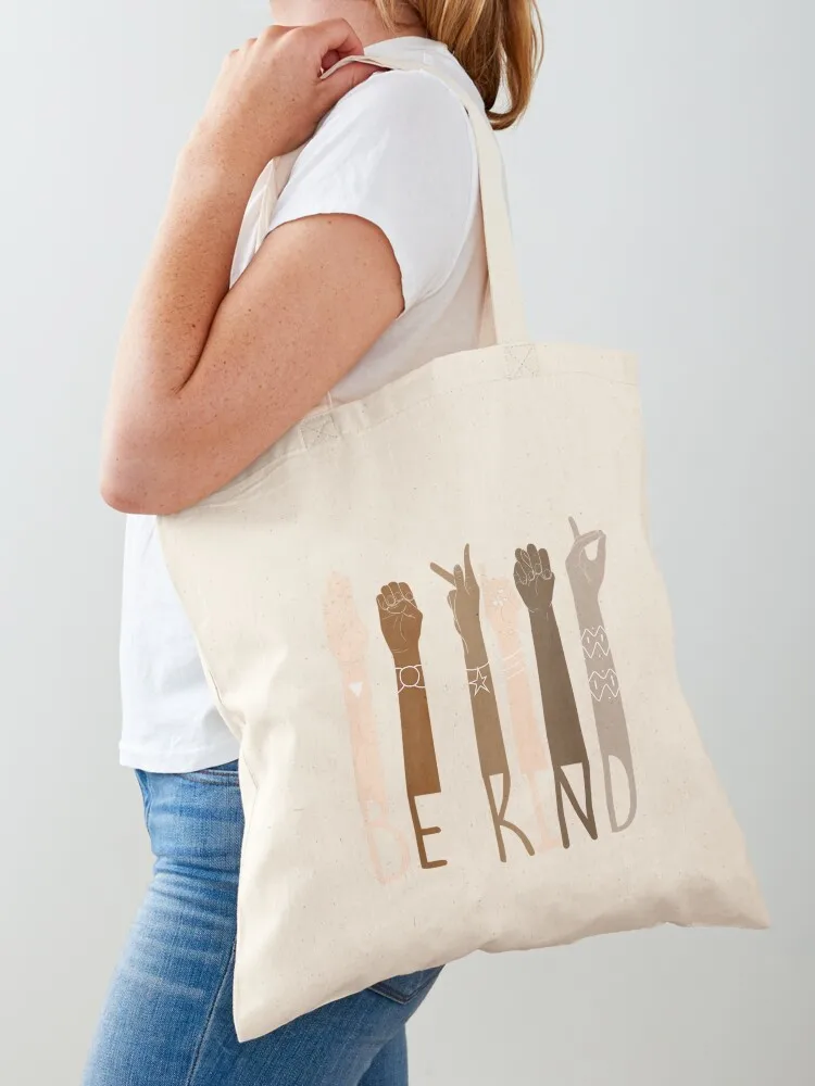 

Be Kind Hand Sign Language Teachers Melanin Interpreter ASL Tote Bag tote bag custom Handbags Women's bag