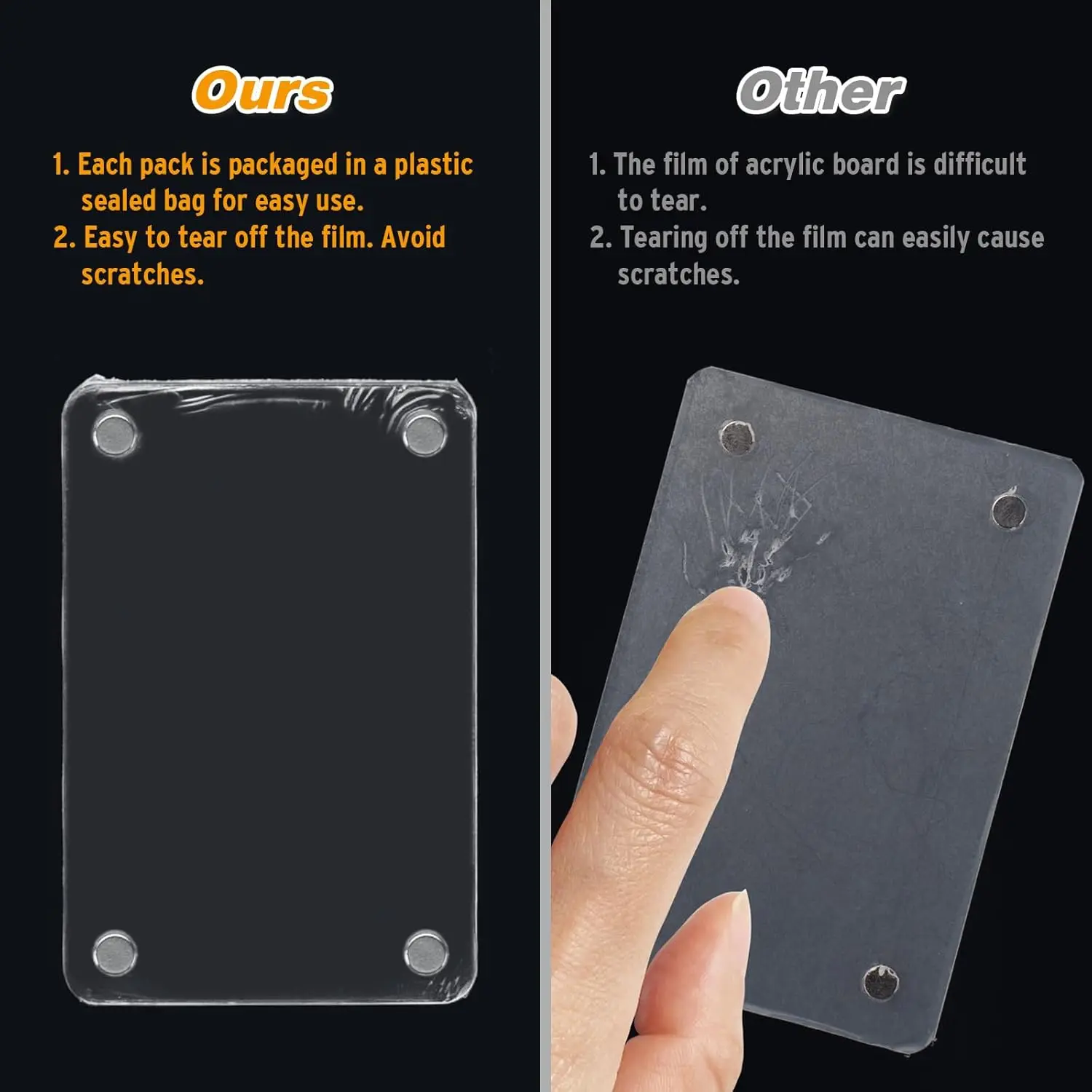 5 Pack Acrylic Fridge Magnetic Frame Double Sided Photo Refrigerator Magnet Picture Frame, Clear Picture Display Frame 6×9cm