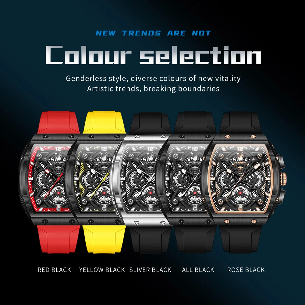Men's Authentic Quartz Watch with Silicone Strap