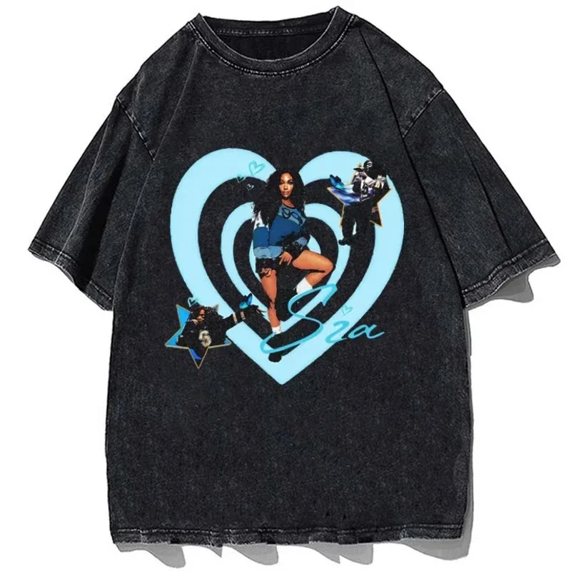 Sza sos 2024 Konzertreise grafische Kleidung Männer Damenmode harajuku lässig übergroße Hip Hop