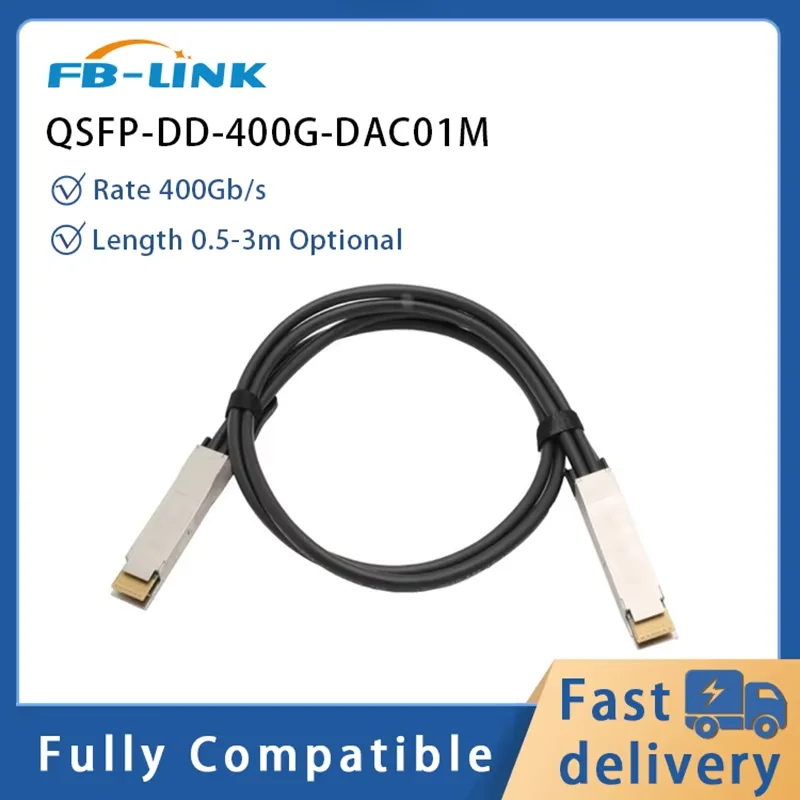 400G DAC 케이블 QSFP-DD - QSFP-DD 0.5m 1m 1.5m 2m 3m 직접 연결 구리 DAC 케이블 (Cisco, Mellanox, Mikrotik 호환)