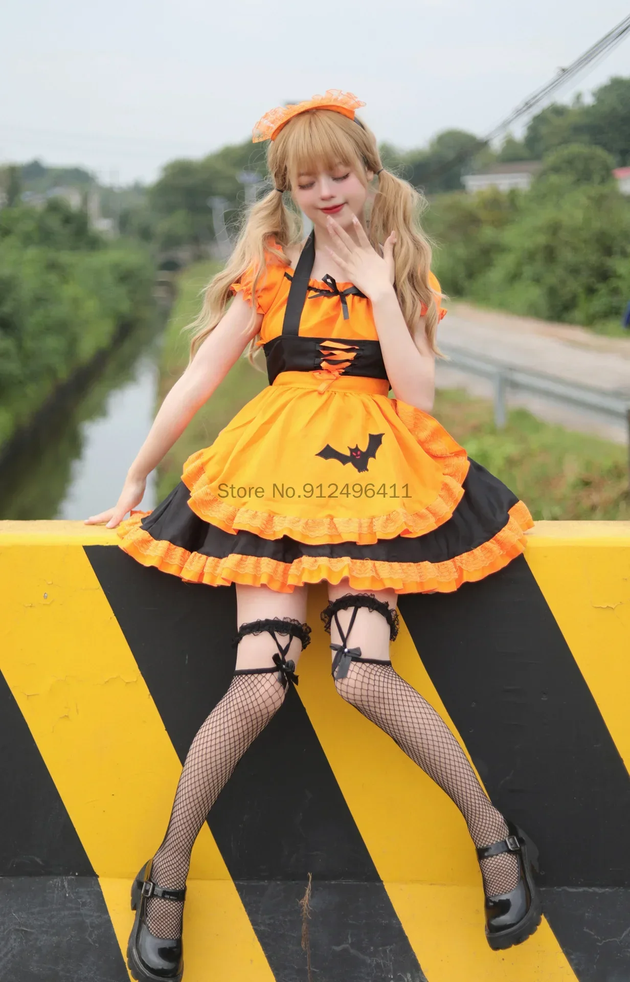 لوليتا تأثيري زي للنساء ، فستان هالوين للسيدات ، كم طويل ، الزي المدرسي ، زي خادمة مثير ، فرنسا ، بيبي دول