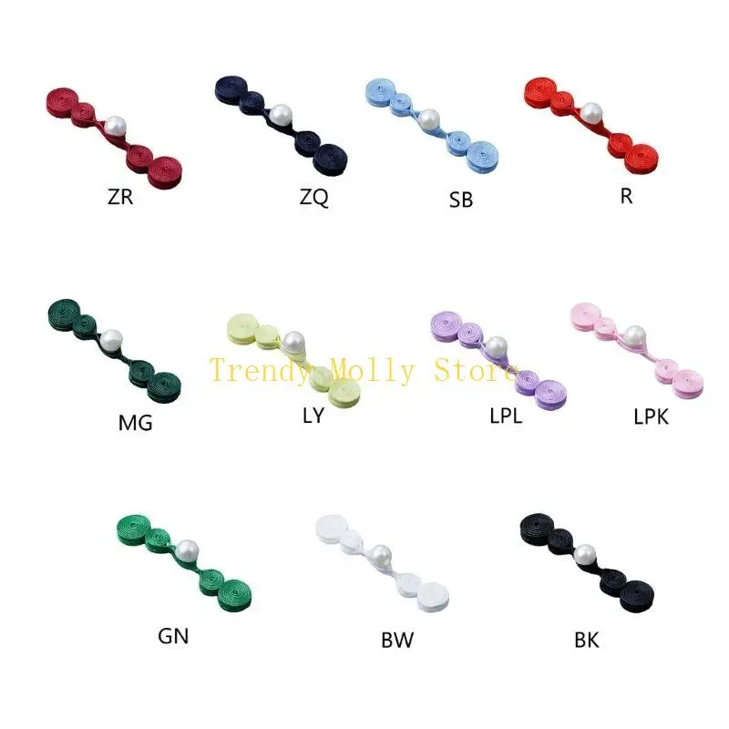 N5KB handgemaakte knoopknop naaien bevestigingsmiddelen cheongsam kikker parel sluiting voor tangpak