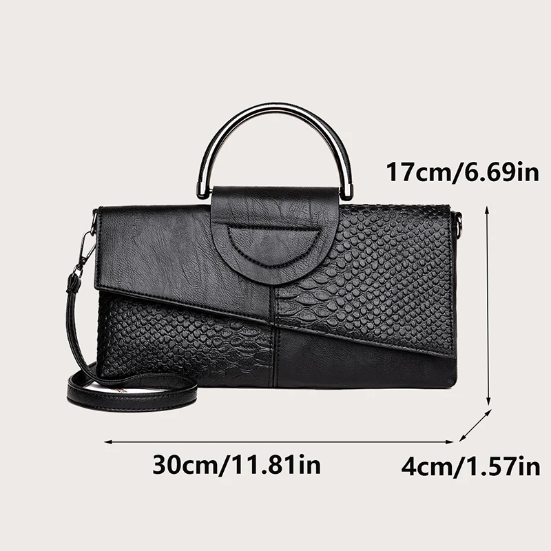 Crocodile Patterned Handbag ,Korean Version With Personality And Grandeur, New Fashionable And Trendy Women\'s Versatile Handbag