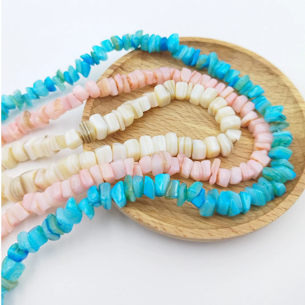 

A Strip Of 7-8MM Natural Freshwater Shell With Holes Irregular Colored Shells DIY Jewelry Make Necklace Bracelet Dress