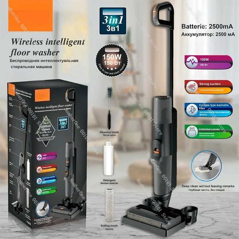 Wireless Vacuum Mop Cleaner Smart Floor Washing Machine Suction Sweeping All in One Self Cleaning Voice Control Floor Scrubber