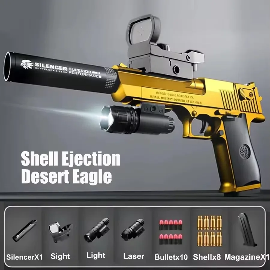 Woestijn Adelaar Shell Uitwerpen Zachte Kogel Speelgoed Pistool Airsoft Pistool Schuim Launcher Cs Schietspellen Wapens Voor Kinderen Jongens Cadeau