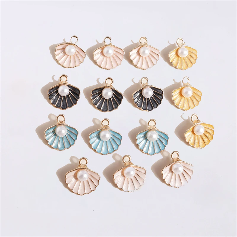 

Duarte 20Pcs/Lot Cute Enamel Shell Charms Pendants for Jewelry Making Drop Earrings Necklaces Bracelets DIY Crafts Accessories