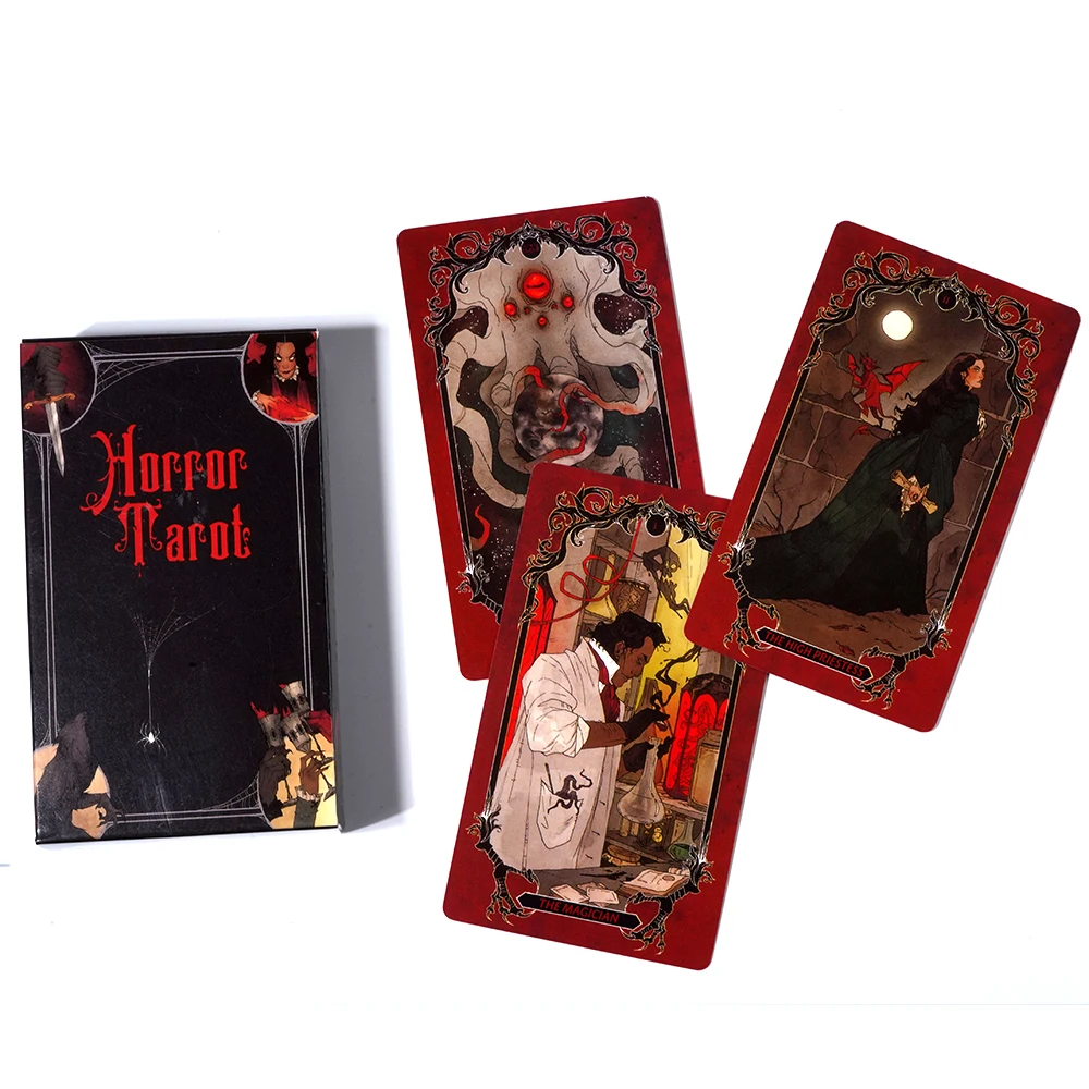 Horror Tarot each of the 78 cards in this deck feature inspired by classic horror monsters Fortune Telling Game Divination