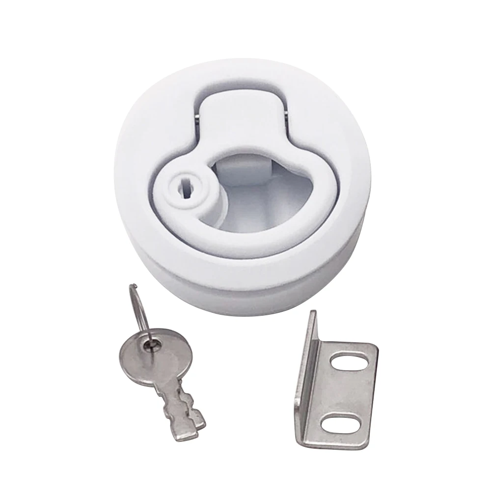 

Door Lock Nylon Buckle Flush Pull Latch Lift Handle Marine Key Locking Hardware