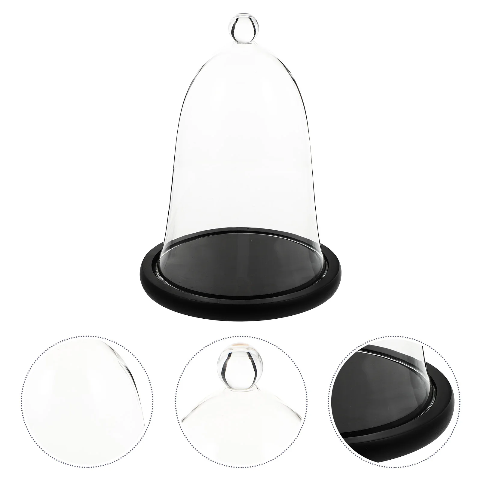 

Floral Preserved Flower Glass Dome Cover Creative Dried Car Interior Adornment Black Desktop