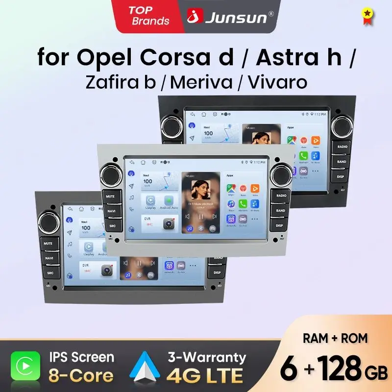 Autoradio Junsun 7 pouces pour Opel Astra H J Vectra Vauxhall Antara Zafira Corsa CarPlay Android Auto GPS Navi Stéréo SWC BT FM AM RDS DSP 2Din Mirror Link Lecteur Multimédia Mise à Jour OTA Unité Principale