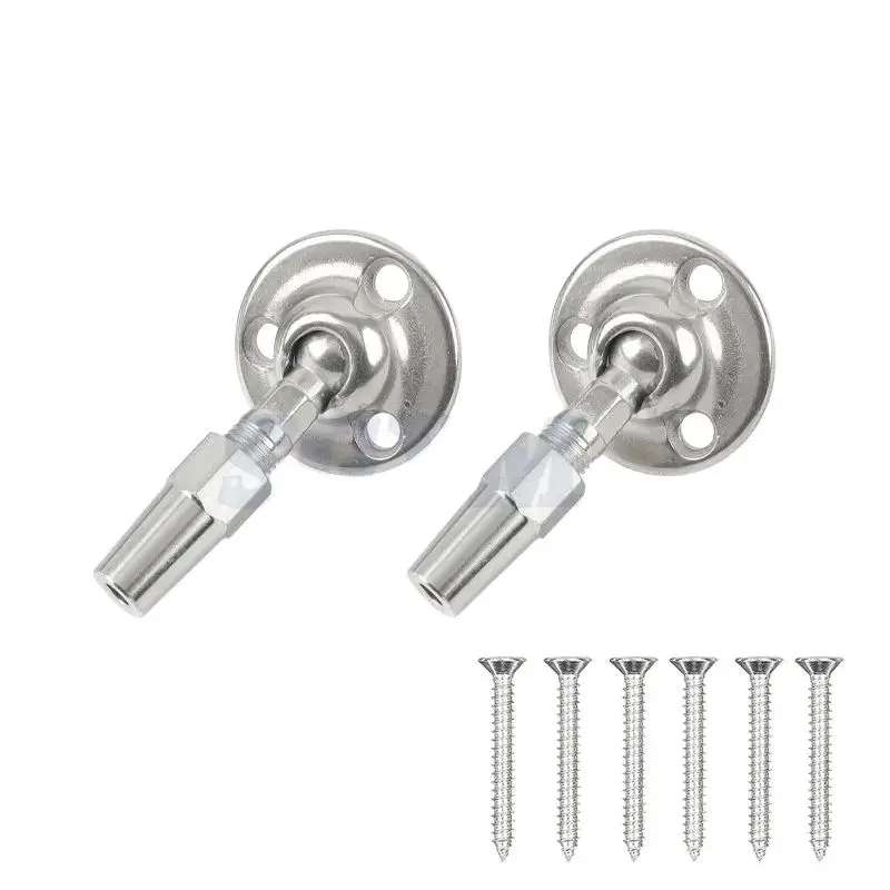 2pcs Marine Stainless 316 3mm/4mm Wire Rope Invisible Receiver Stud Cable Railing Threaded Terminal Swivel End Fitting Tensioner