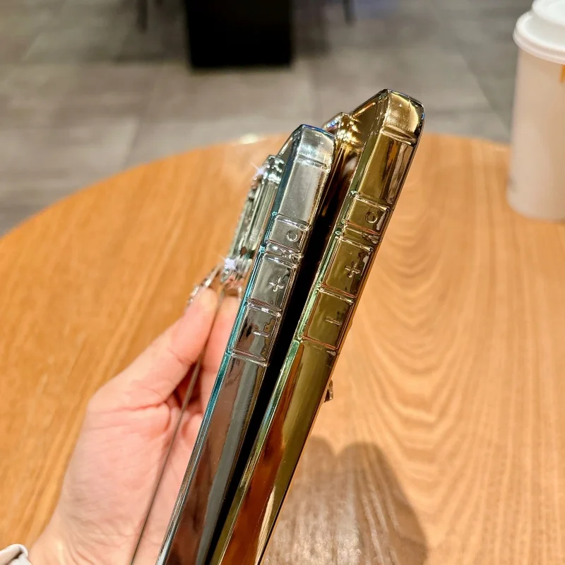 الفاخرة تصفيح الماس عدسة الكاميرا بلون الاكريليك الحال بالنسبة آيفون 16 15 14 13 12 برو ماكس زائد لينة للصدمات غطاء الوفير