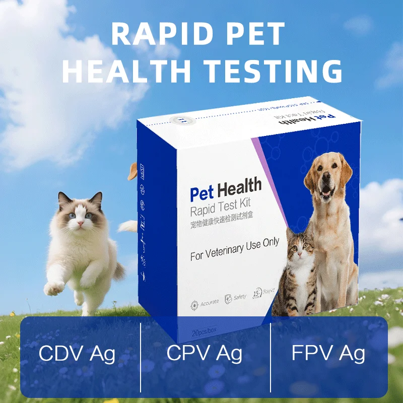 20 sets of canine parvovirus, canine distemper, and feline parvovirus antigen detection reagents