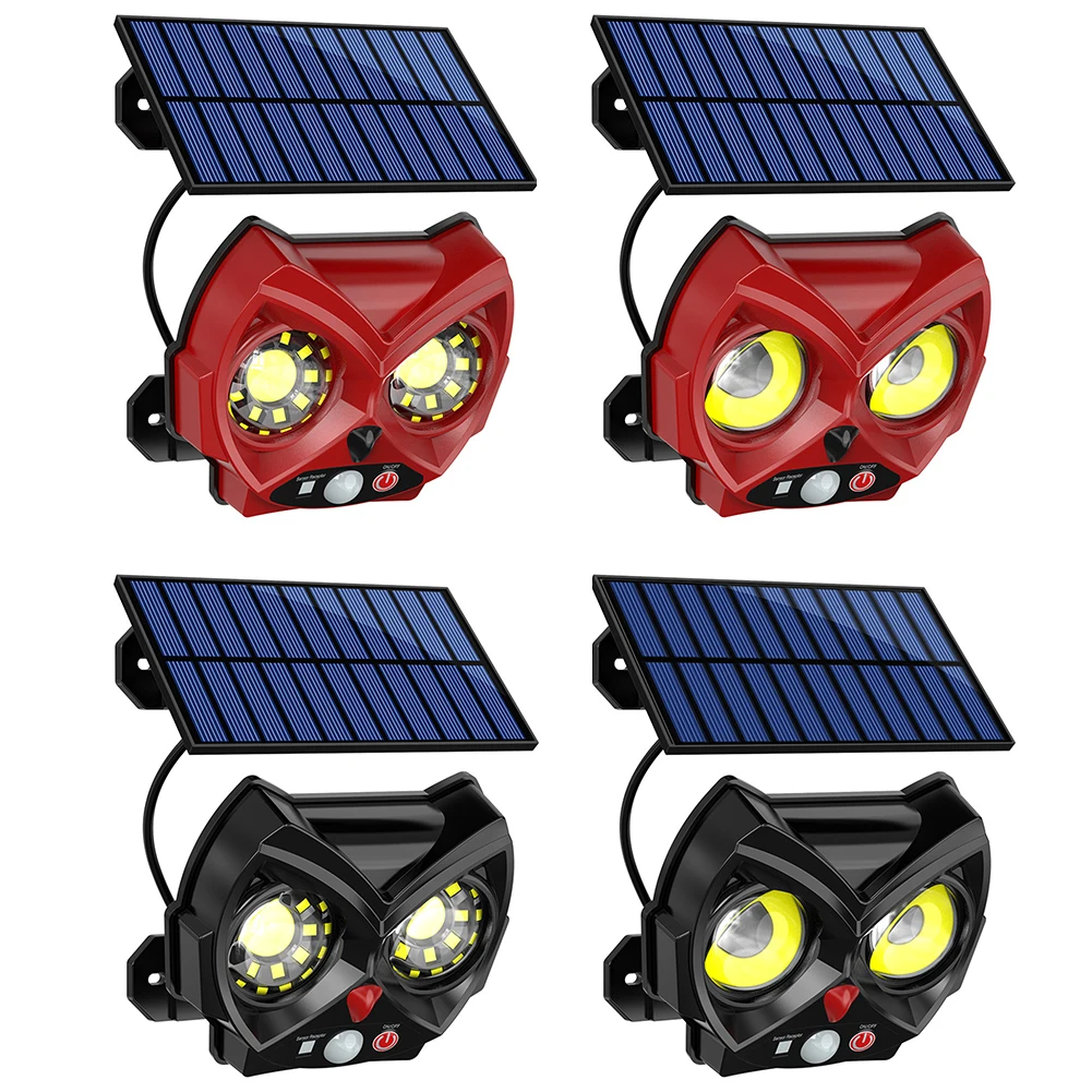 1 قطعة مصابيح الإضاءة الشمسية مقاوم للماء الاستشعار التلقائي مصابيح الحائط البومة تصميم ضوء الشارع لتزيين الحديقة في الهواء الطلق #5