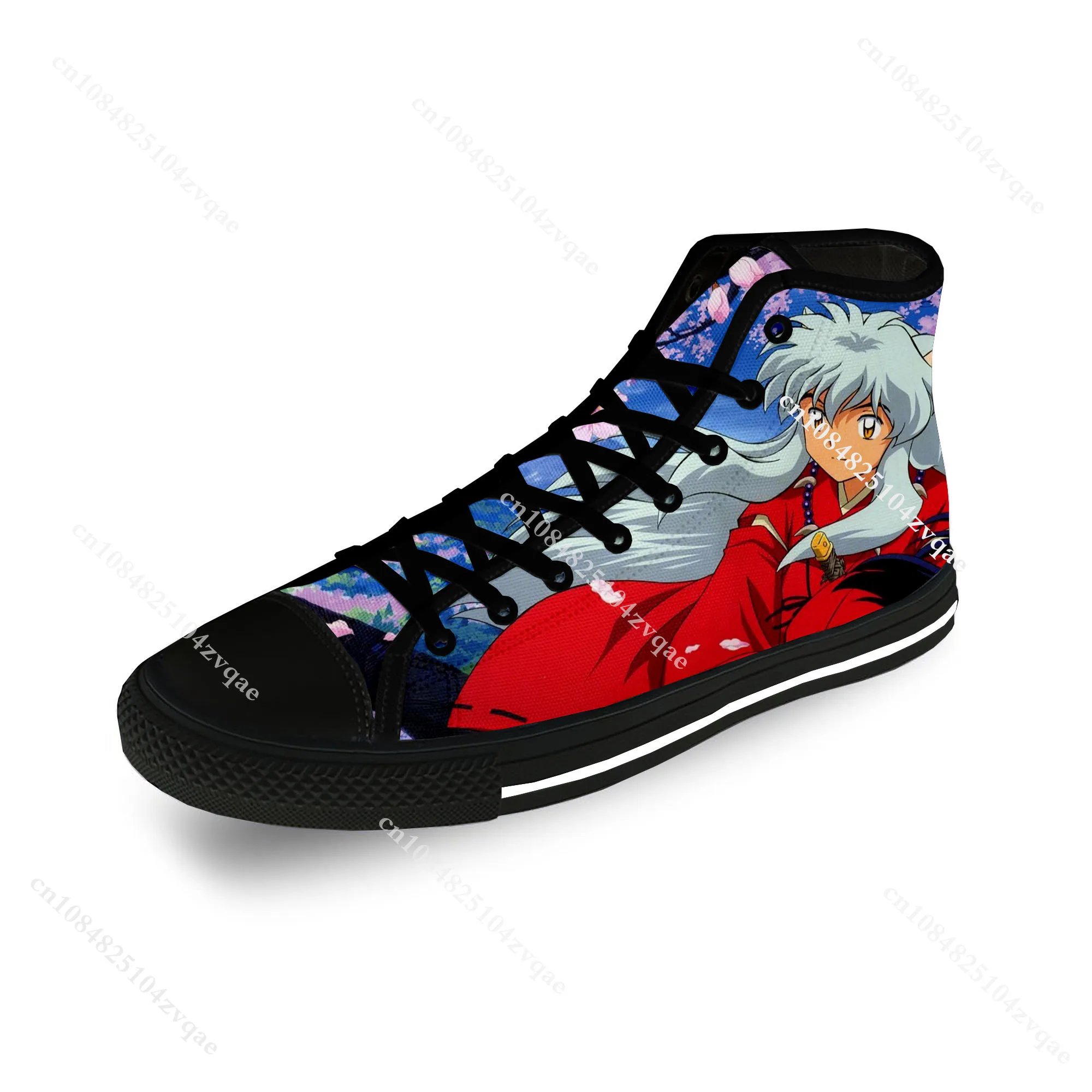 Japanese Anime Manga Inuyasha Funny Fashion Casual Cloth Shoes High Top Lightweight Breathable 3D Printed Men Women Sneakers