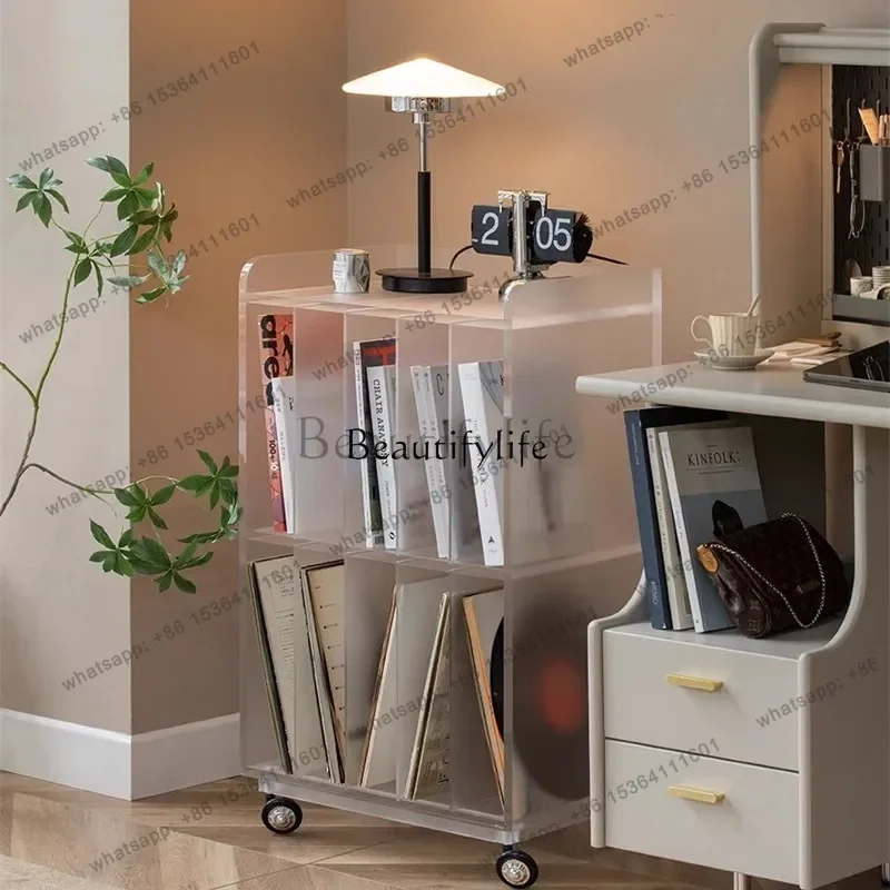 Mobile sofa red corner small edge acrylic bookshelf creative coffee table Factory Direct