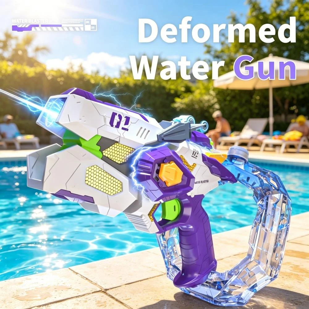 Deformable Linkage Recoil Water Gun Electrically Operated Fully Automatic Multiple Shot High Pressure Jet Water Gun Kids Toy