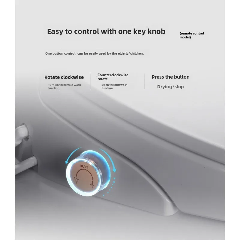 Automatic Open-Close Intelligent Toilet Seat Cover with Electric Heating and Instant Hot Water Jet