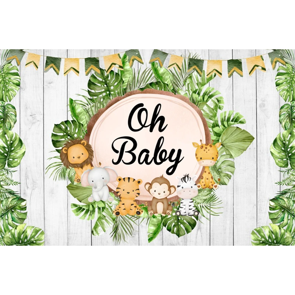 ungle Safari Tropical Forest Photography Backdrop Newborn Baby Shower Birthday Party Wild One Animal Background Decor Banner