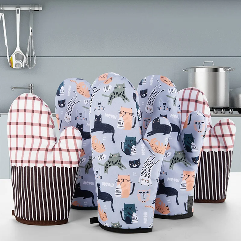 قفازات فرن الميكروويف المقاومة للحرارة، قفازات مضادة للحرق، عازلة غير قابلة للانزلاق، أدوات خبز المطبخ